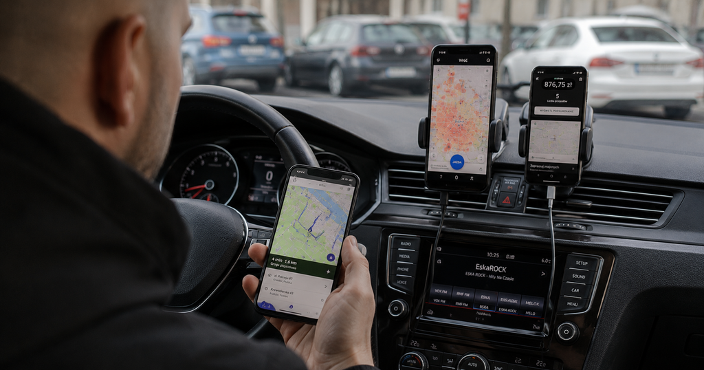 Kierowca Uber Bolt planuje trasę i strategię pracy – jak zwiększyć liczbę kursów dziennie